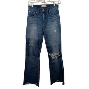 Madewell Cali Demi-Boot Distressed Ankle Blue Jeans Size 25